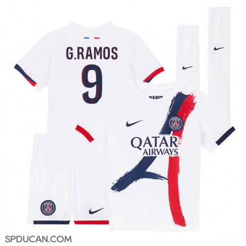 Dječji Nogometni Dres Paris Saint-Germain Goncalo Ramos #9 Gostujuci 2024-25 Kratak Rukav (+ Kratke hlače)